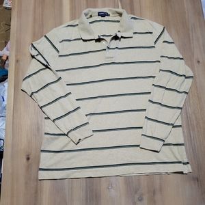 Lands End Cotton Long Sleeved Size Large  Khaki Men